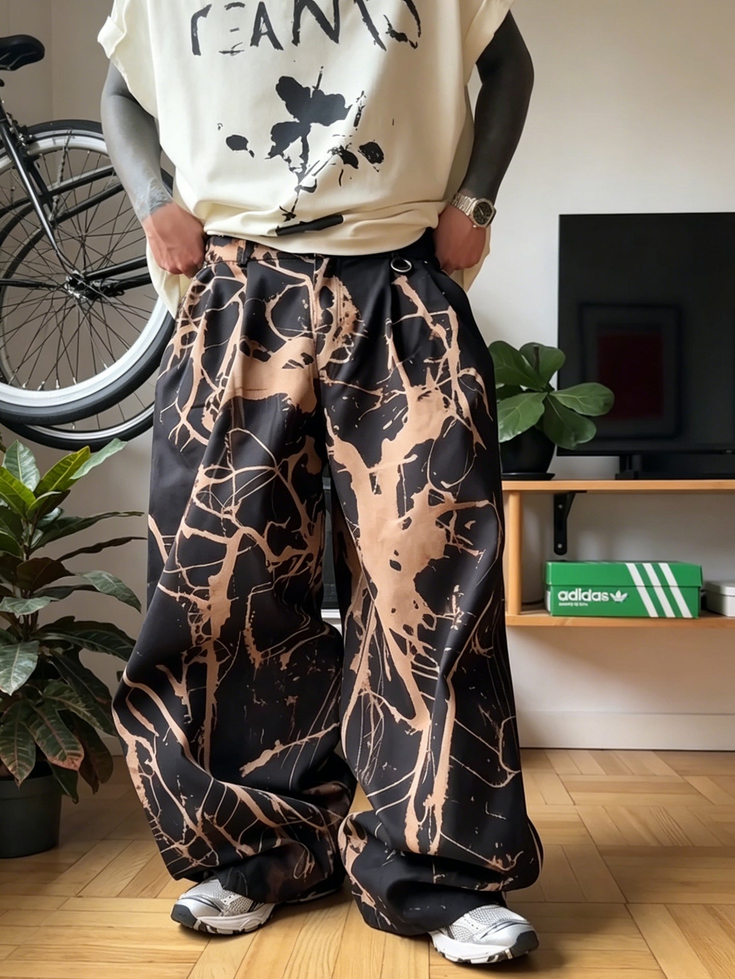 🔥 BUT 2 GET 10% OFF 🔥 Splatter Art Wide Leg Streetwear Trousers