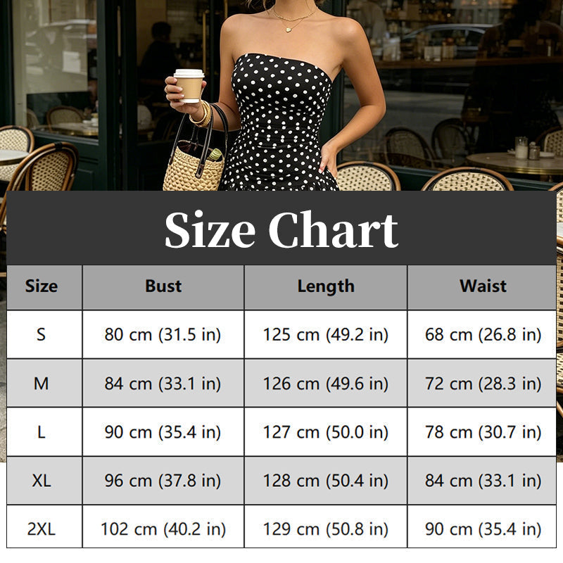 ✨ Women’s Strapless Polka Dot Dress – An Elegant Vacation Essential! ✨