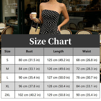 ✨ Women’s Strapless Polka Dot Dress – An Elegant Vacation Essential! ✨