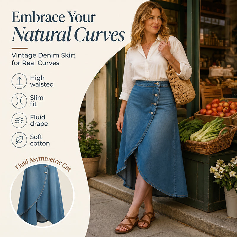 🔥 BUT 2 GET 10% OFF 🔥 Women's High-Waist Irregular Denim Skirt– Effortless Vintage Style