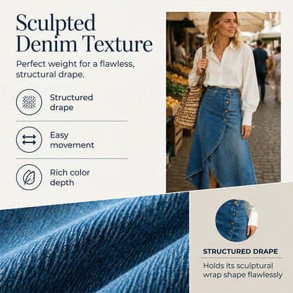 🔥 BUT 2 GET 10% OFF 🔥 Women's High-Waist Irregular Denim Skirt– Effortless Vintage Style