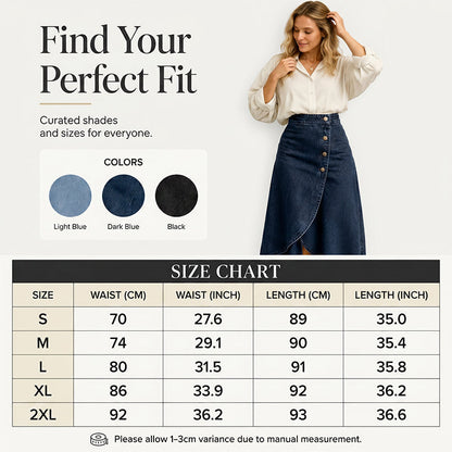 🔥 BUT 2 GET 10% OFF 🔥 Women's High-Waist Irregular Denim Skirt– Effortless Vintage Style