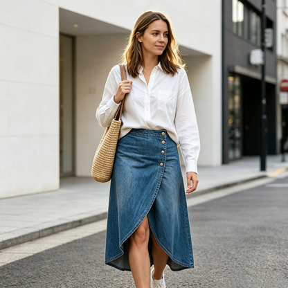 🔥 BUT 2 GET 10% OFF 🔥 Women's High-Waist Irregular Denim Skirt– Effortless Vintage Style