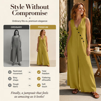 🔥 BUT 2 GET 10% OFF 🔥  Sleeveless V-Neck Jumpsuit with Pockets for Women